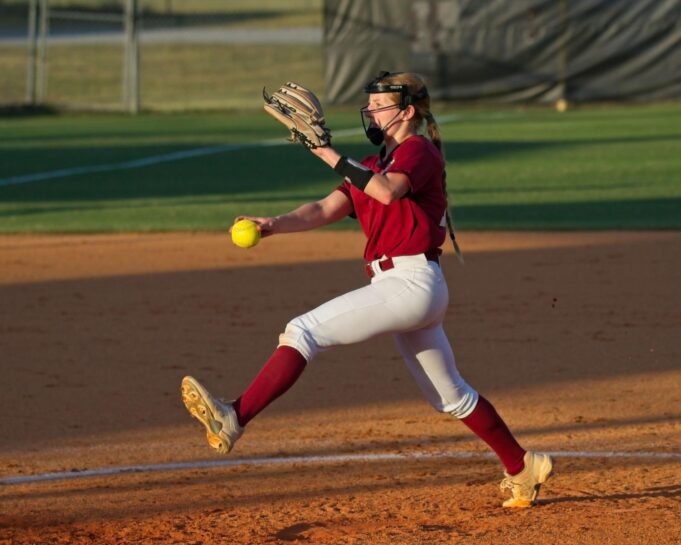 Uncommitted 2024 RHP Bailey Kendziorski, today's standout spotlight athlete from the Peach State. Photo by Leigh Kendziorski.